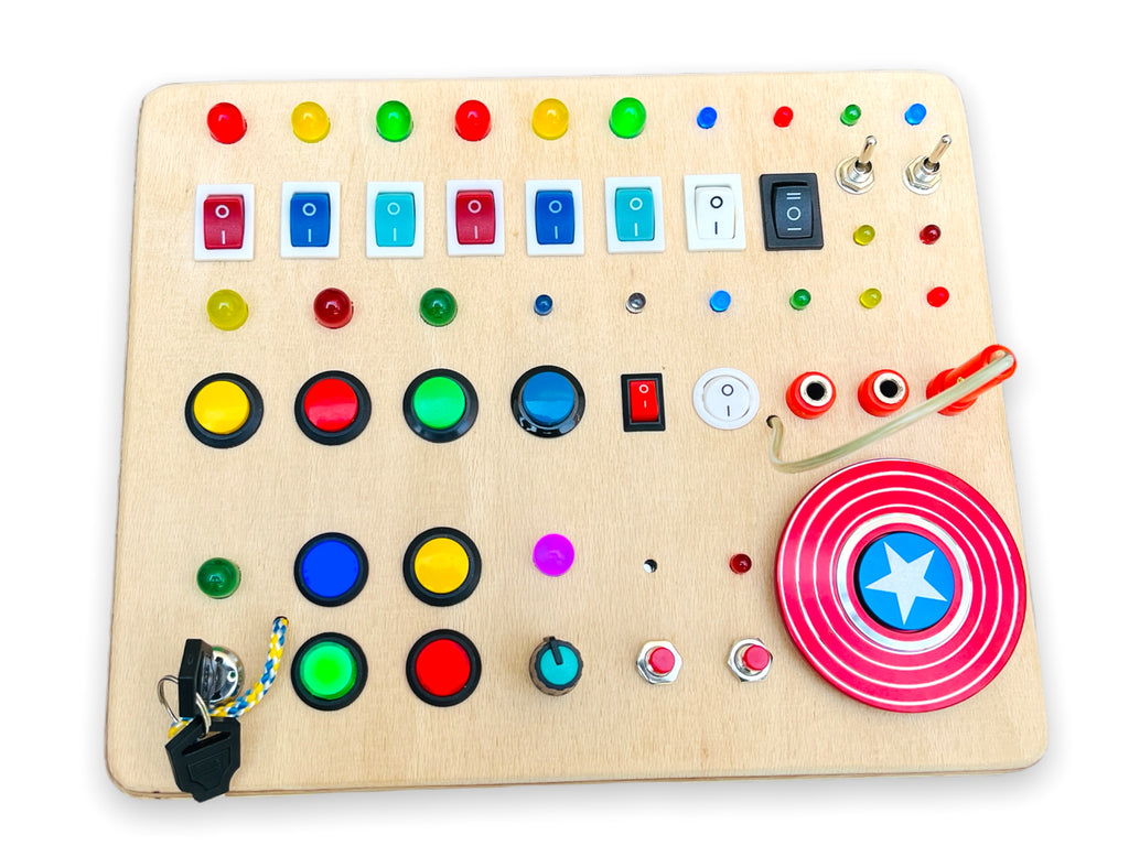 Timemachine Fidgetboard Handmade Montessori Busy Board for Button obsessed kids