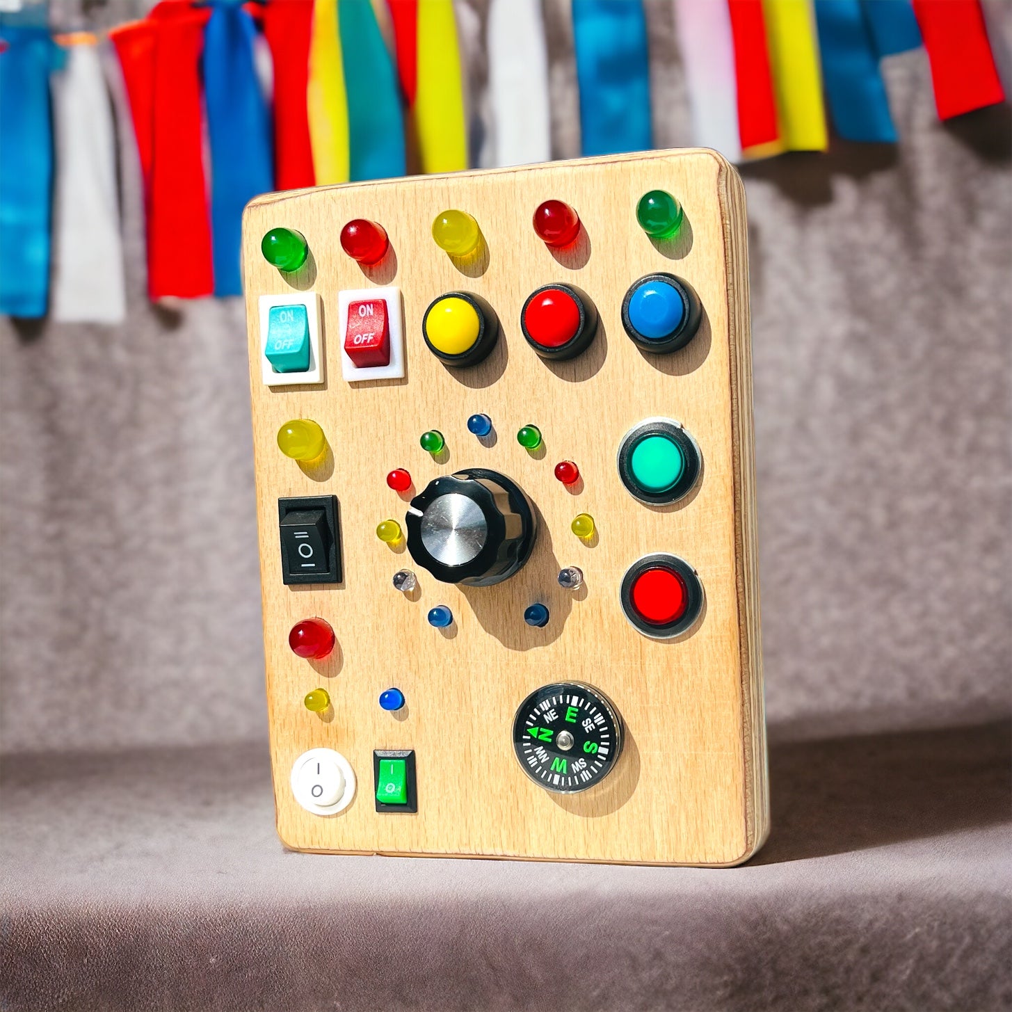 Combo Busyboard Handmade Montessori Fidgetboard for Click and Push button obsessed kids