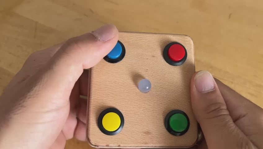 Montessori Baby Busy Board: 4-Button LED Color Teacher Toy